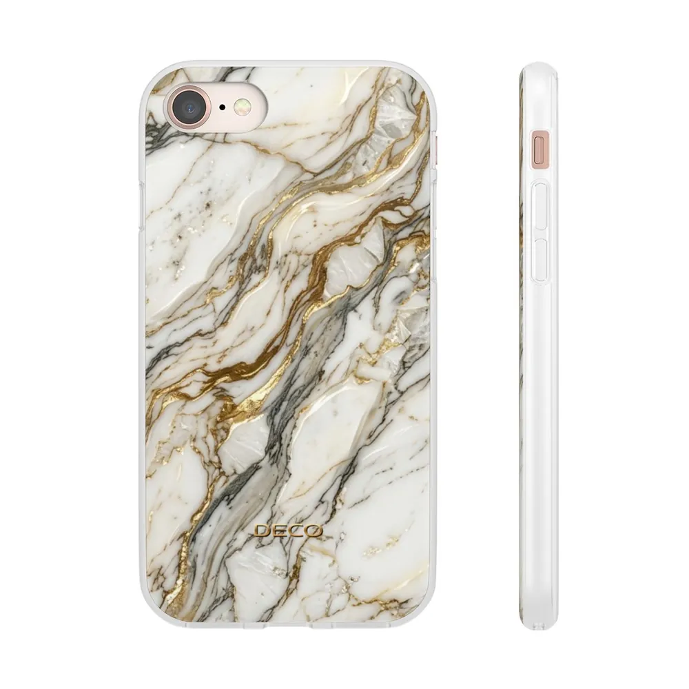 Textured Gold & Silver Vein Marble Phone Case