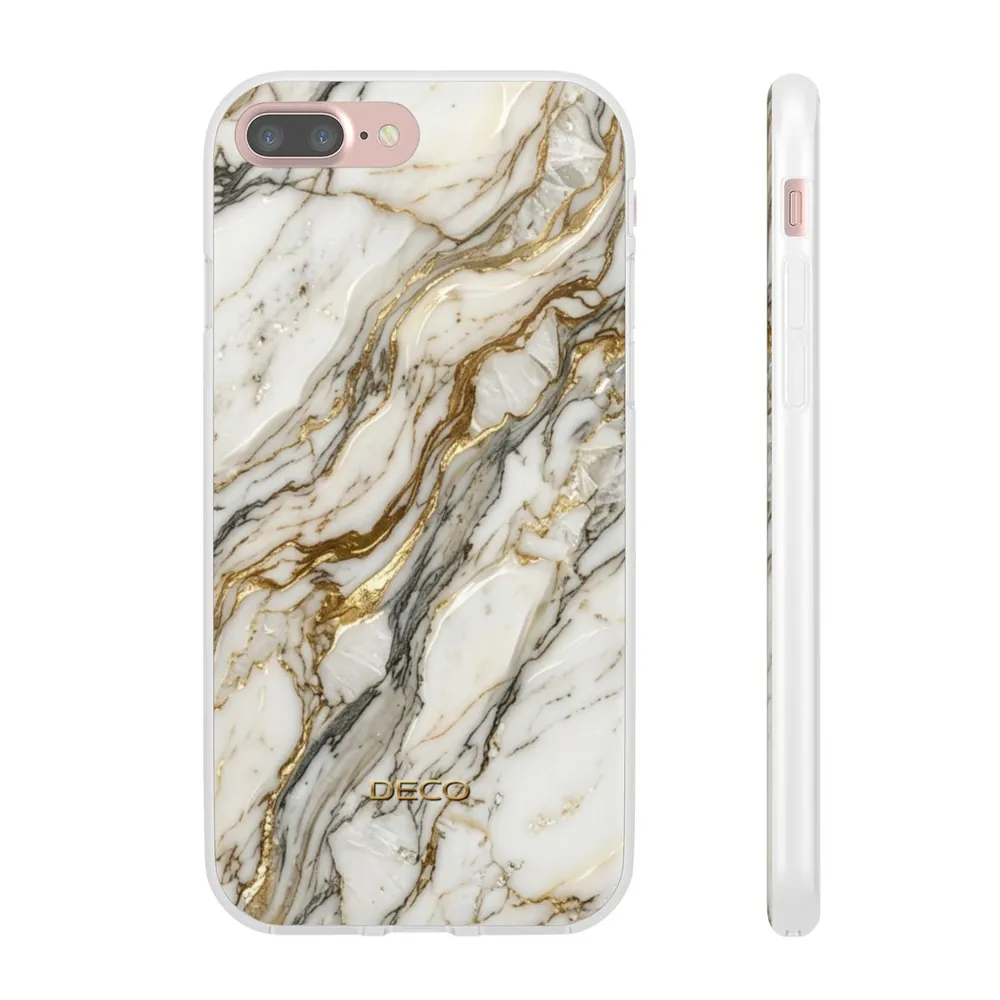 Textured Gold & Silver Vein Marble Phone Case