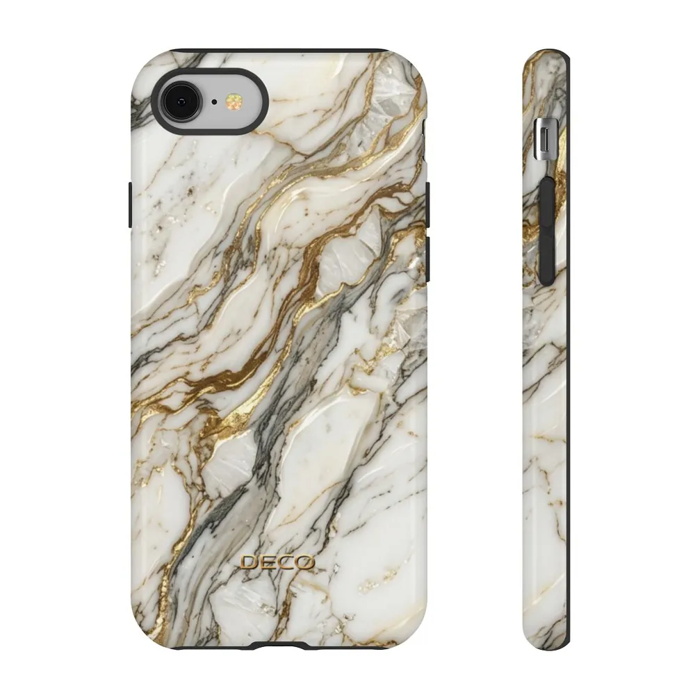 Textured Gold & Silver Vein Marble Tough Phone Case