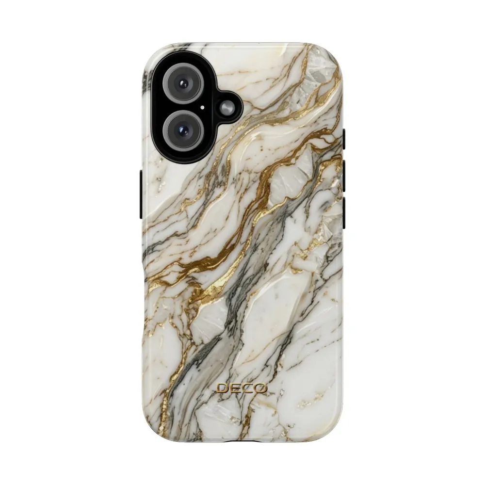 Textured Gold & Silver Vein Marble Tough Phone Case