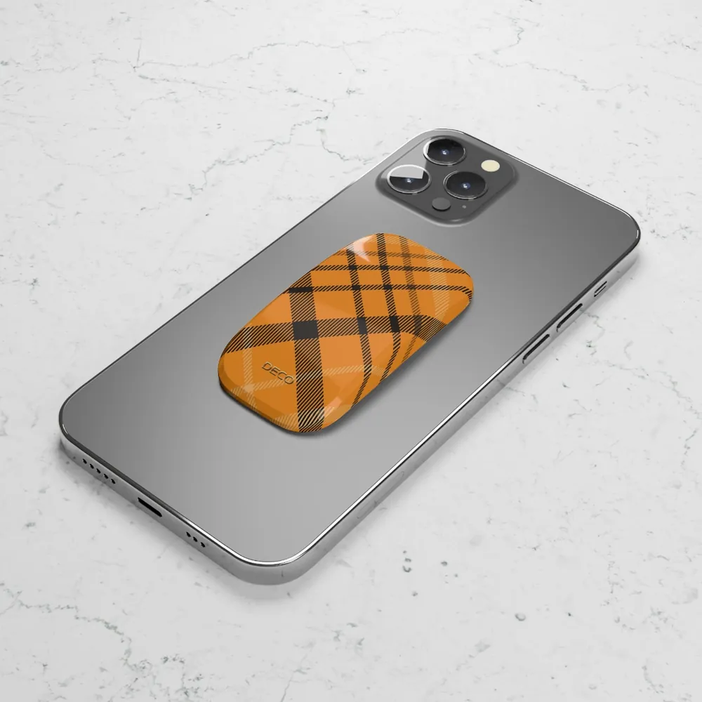 Yellow Ochre Tartan Plaid Phone Grip & Stand